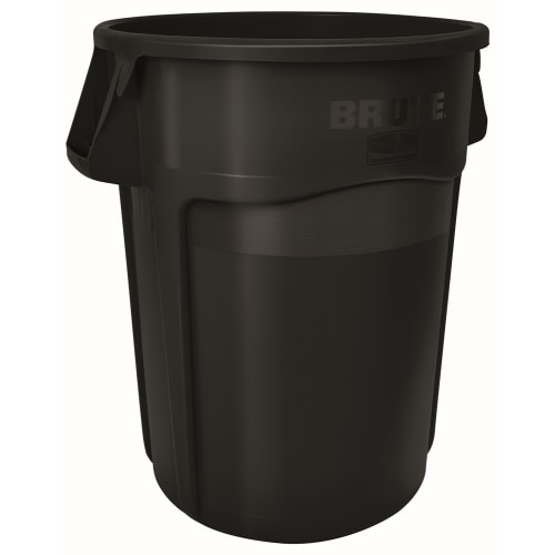 Rubbermaid Vented Brute 55 Gallon Waste Container, Black